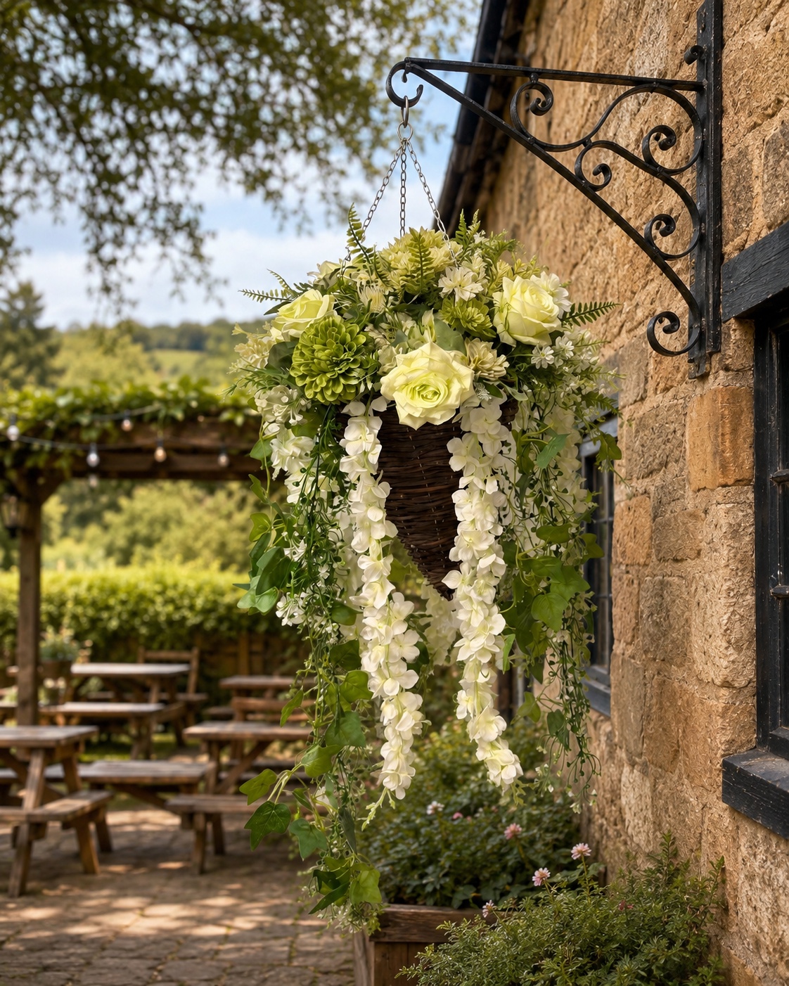 Luxury artificial hanging basket