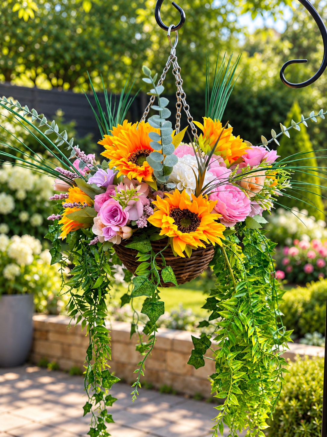 Signature artificial hanging basket