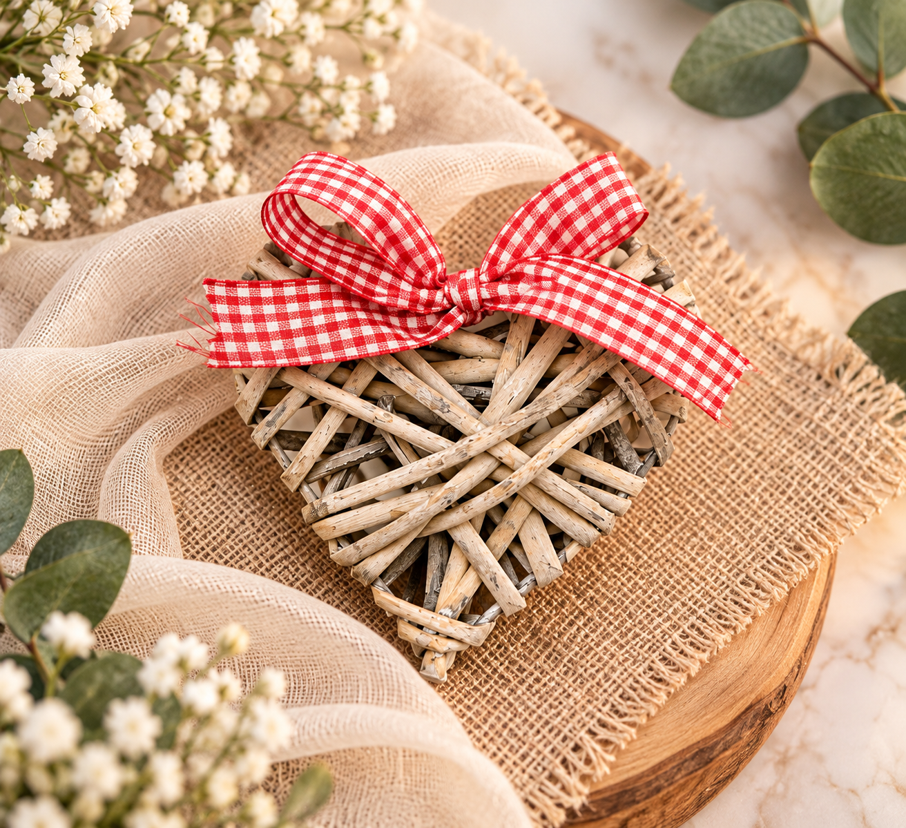 Decorative wicker heart