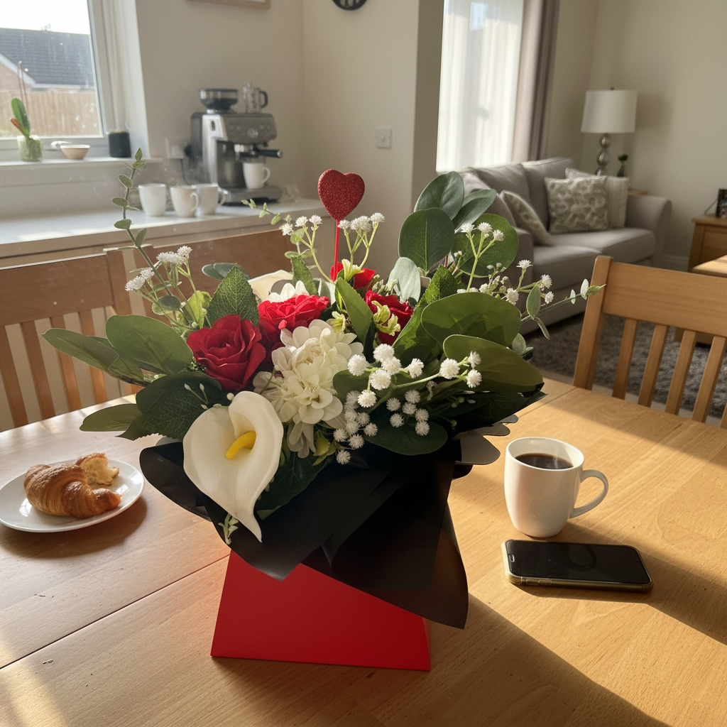 Red and White Valentine's Arrangement