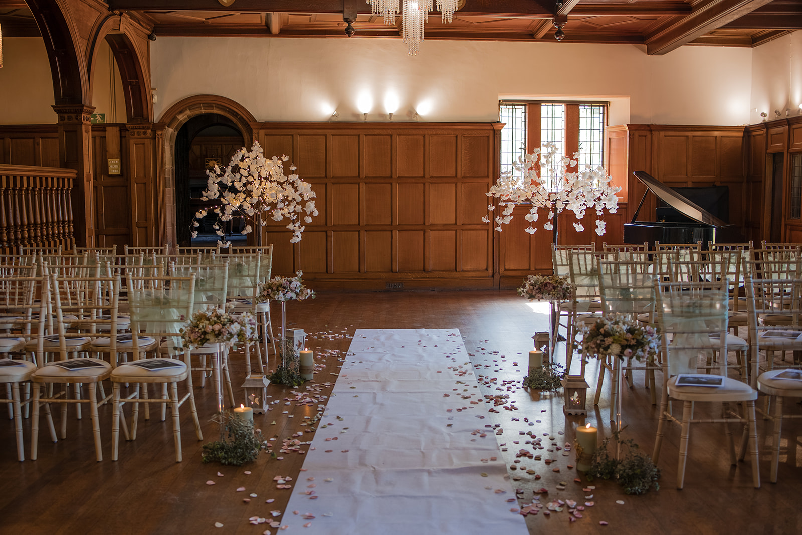 Wedding venue with floral decorations